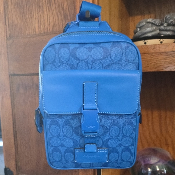 Coach | Bags | Coach Track Pack Crossbody Bag Signature Canvas Bright ...